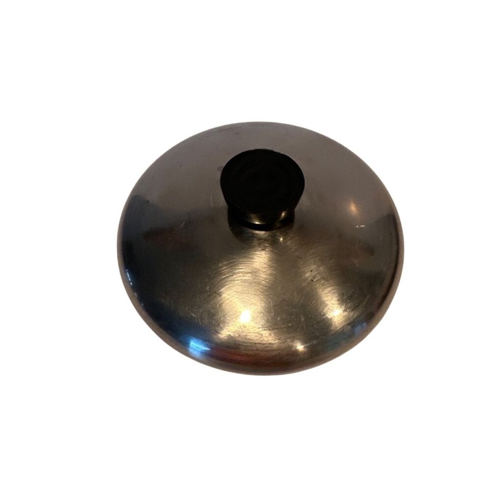 Vintage Revere Ware Stainless Steel 1.5qt  Lid With Black Knob Handle